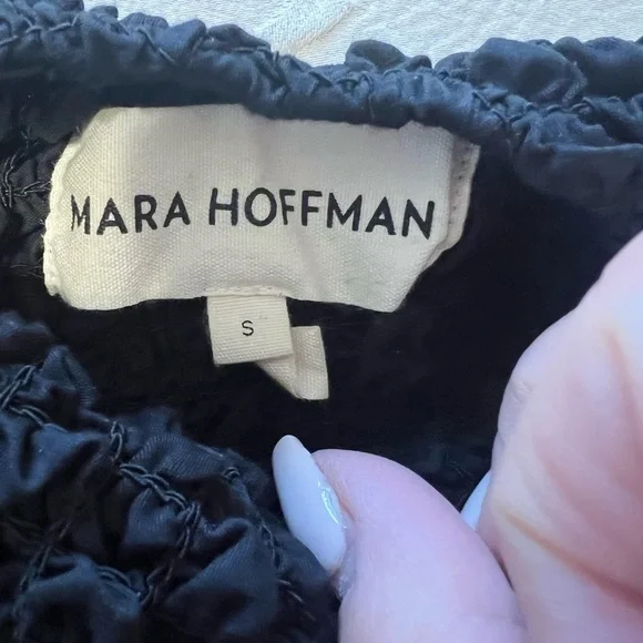 Mara Hoffman Elegant Black Textured Long Sleeve open back dress - Picture 9 of 11